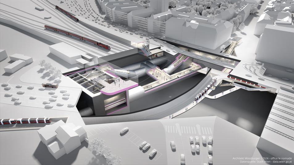 Visualisierung der Station (Credit: Architekt Mossburger/OLN)